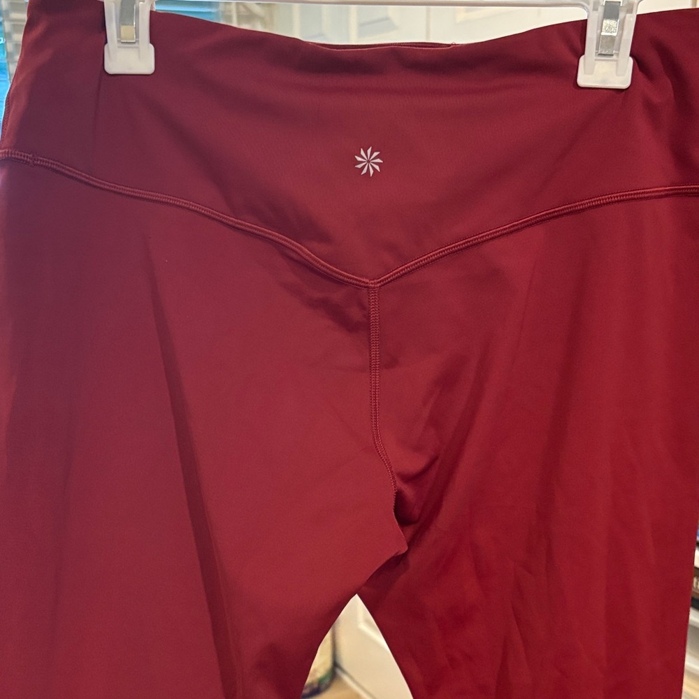 Red High-Waisted 7/8 Leggings by Athleta - Picture 3 of 3